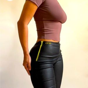 Constructed for Women low rise leather pants.